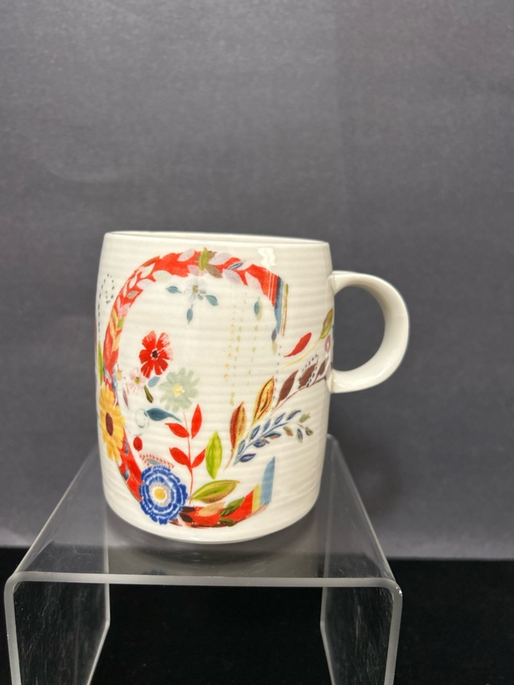 Anthropologie Floral Multi-Color Ceramic Mug